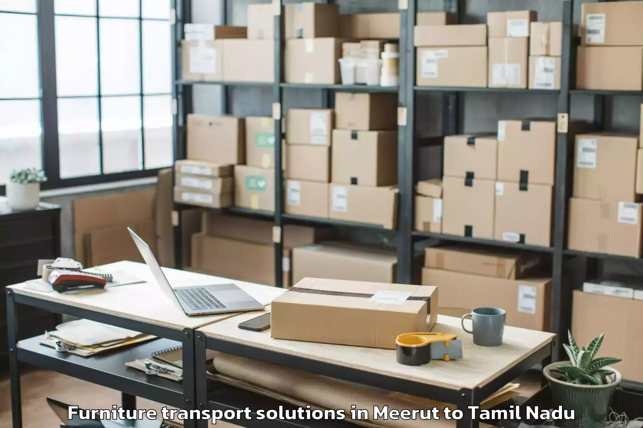 Book Meerut to Mathavaram Furniture Transport Solutions